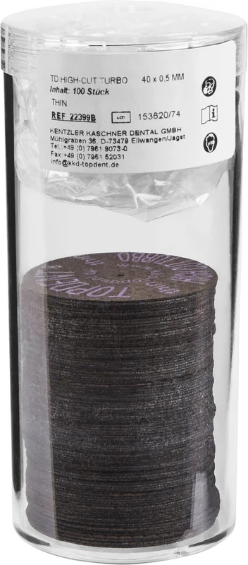 TOPDENT High Cut-Turbo  Packung  100 Stück glasfaserverstärkt, dünn, Ø 40 mm x 0,5 mm