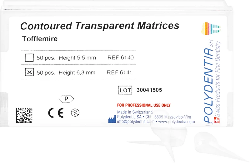 Matrizen nach Tofflemire transparent  Packung  50 Stück bombiert, Molar