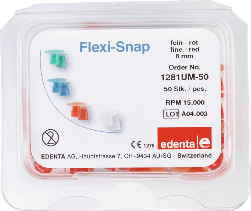 Flexi-Snap  Packung  50 Stück unmontiert, rot fein, Figur 370, Ø 8 mm, ISO 080