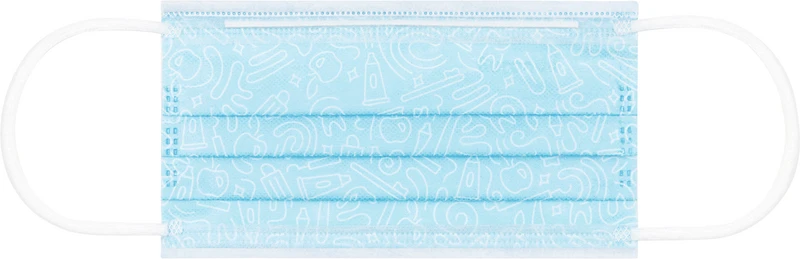 Monoart Mundschutz Pro Graffiti   Packung  50 Stück mit Gummizug, blau