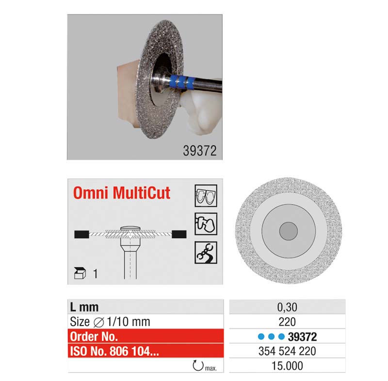 Omni MultiCut Diamantscheibe Stück 3 x blau standard, HP, Figur 354, 0,30 mm, ISO 220