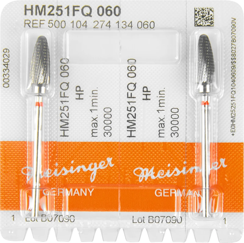 HM-Fräser FQ  Packung  2 Stück Querhiebverz., rot fein, HP, Figur 274, 14,5 mm, ISO 060