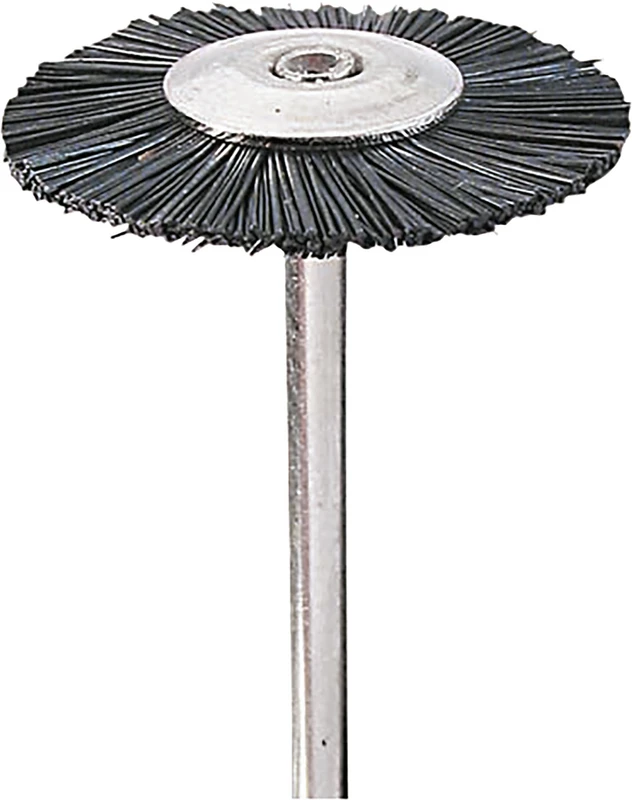 Radbürste Handstück  Packung  12 Stück montiert, Borsten schwarz, 21 mm