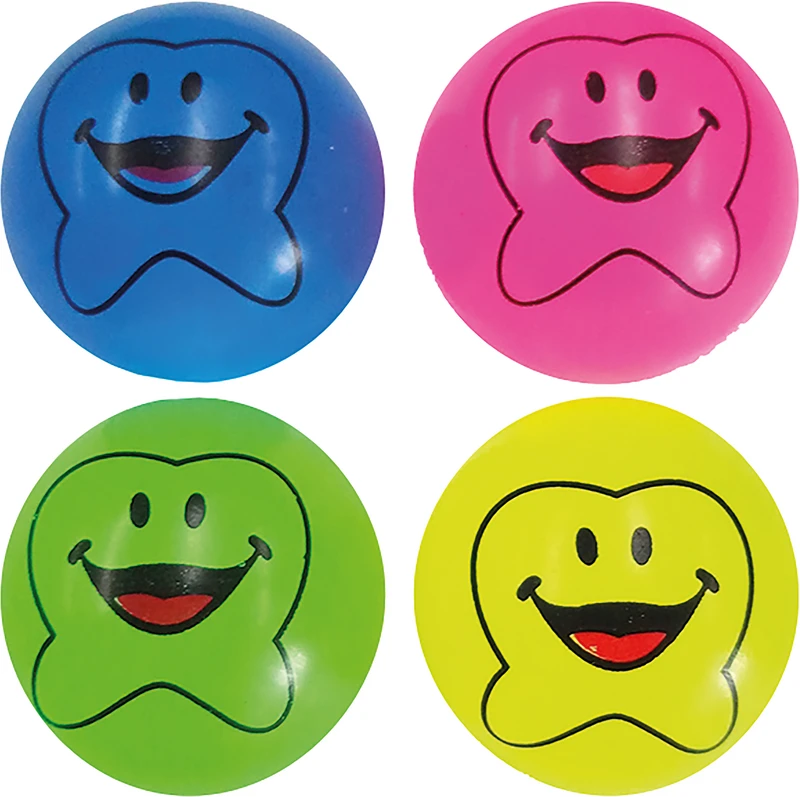 Springbälle lachender Zahn  Packung  48 Stück Ø 3,3 cm