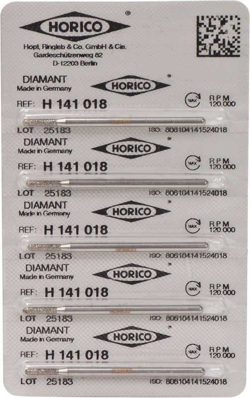 Diamantschleifer H 141  Packung  5 Stück HP, Figur 141, 8 mm, ISO 018