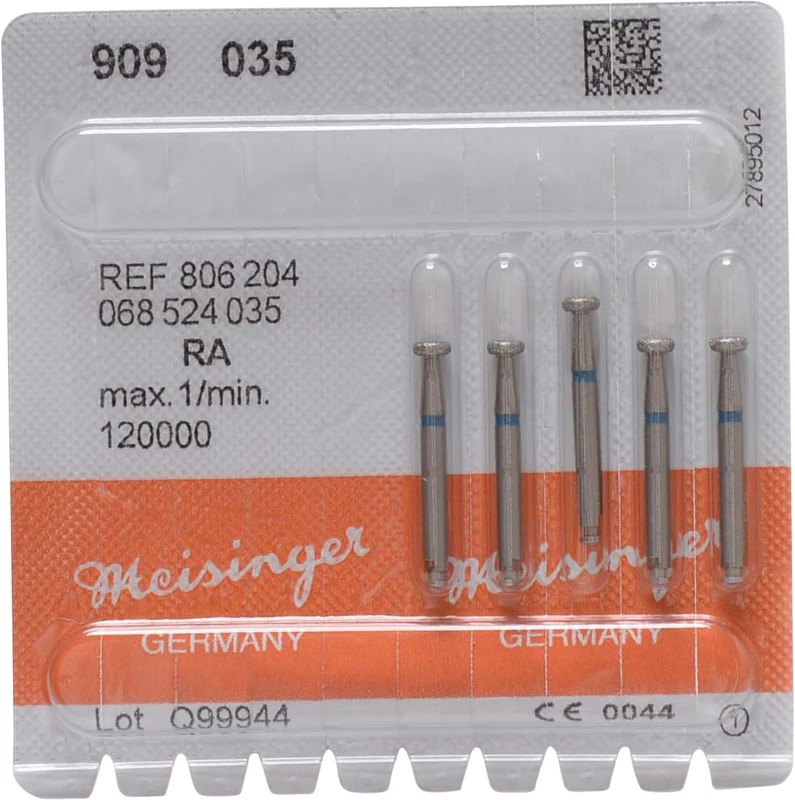 Diamanten 909  Packung  5 Stück blau mittel, RA, Figur 068 Rad, 1,3 mm, ISO 035