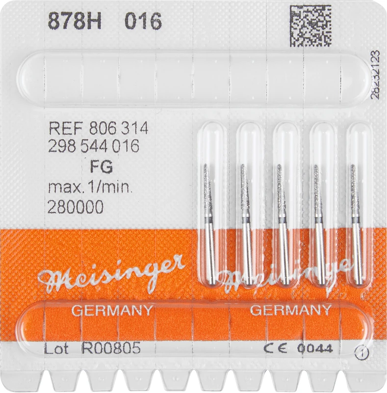 Diamanten 878  Packung  5 Stück schwarz super grob, FG, Figur 298 Torpedo, 8 mm, ISO 016