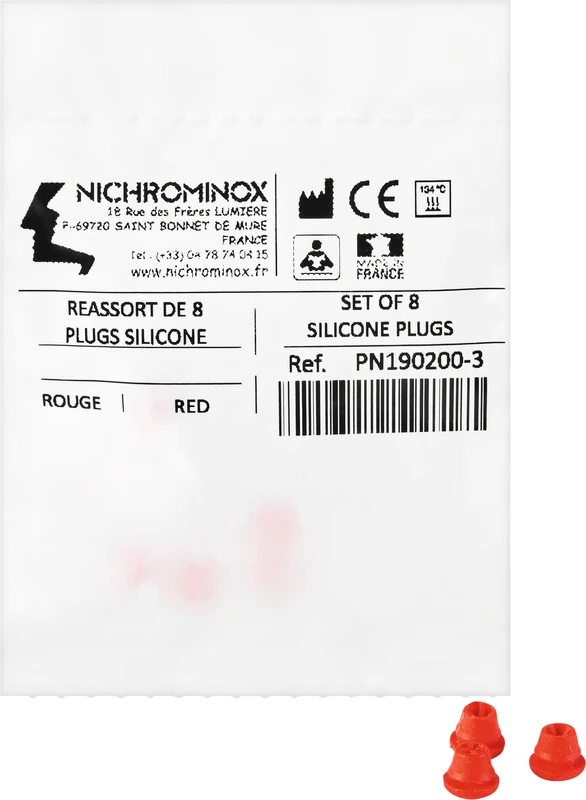 Silikon-Einsätze  Packung  8 Stück rot, Außen: 7,5 mm, Innen: 1 mm