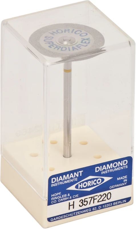 SUPERDIAFLEX® 357  Stück  einseitig, sehr flexibel, gelb extra-fein, HP, Figur 357 F, 0,10 mm, ISO 220