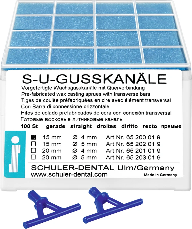 S-U-Gusskanäle  Packung  100 Stück gerade, 15 mm, Ø 4 mm