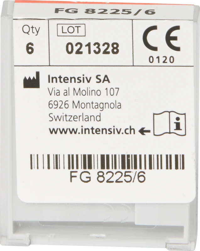 Diamanten 830  Packung  6 Stück blau mittel, FG, Figur 236 Birne lang, Stirn konvex, 4,2 mm, ISO 012