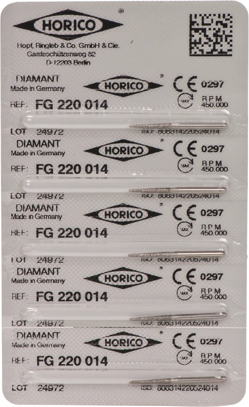 Diamantschleifer 220  Packung  5 Stück FG, Figur 220, 10 mm, ISO 014