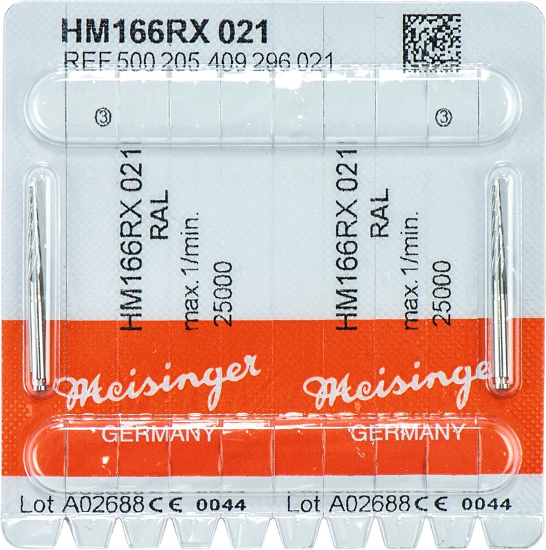 Chirurgie Fräser HM 166  Packung  2 Stück kreuzverzahnt (RX), RAL, Figur 409, 11 mm, ISO 021