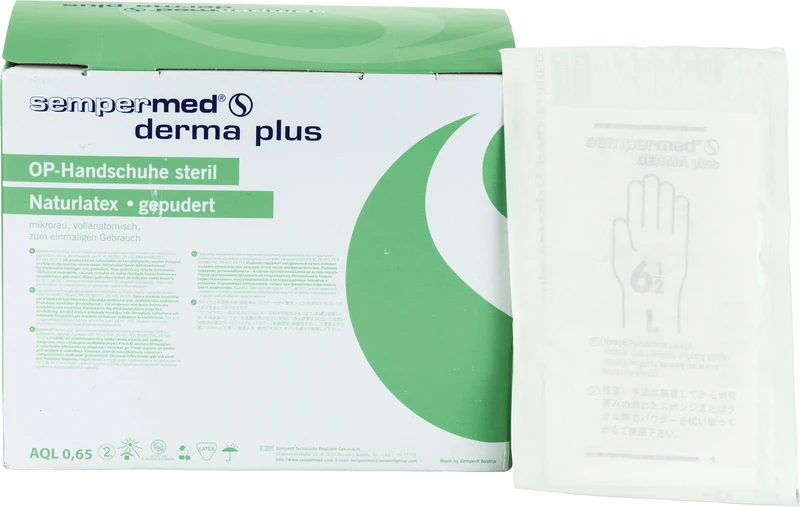 Sempermed® derma plus  Packung  50 Paar leicht gepudert, naturweiß, Größe 6,5