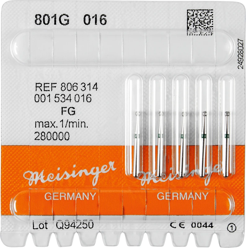 Diamanten 801  Packung  5 Stück grün grob, FG, Figur 001 Rund, ISO 016