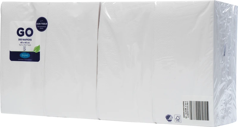 Zelltuchservietten  Karton  5 x 300 Stück weiß, 40 x 40 cm, 2-lagig