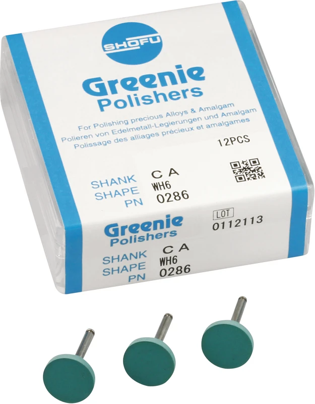 Silikonpolierer  Packung  12 Stück grün, RA, Figur WH6, ISO 120