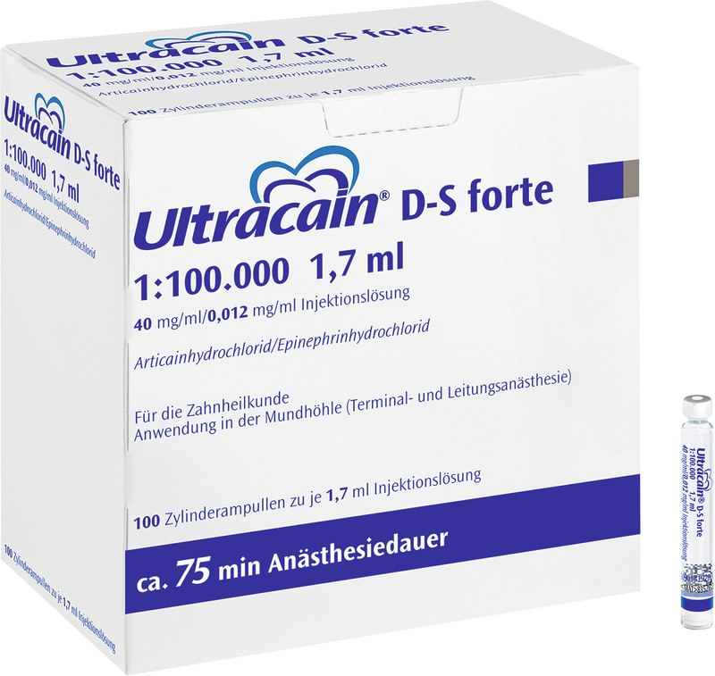 Ultracain® D-S \D-S forte   Packung  100 x 1,7 ml DS-forte, 1:100.000