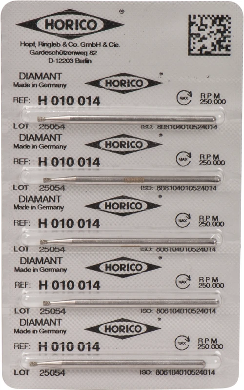 Diamantschleifer H 010  Packung  5 Stück HP, Figur 010, 1,6 mm, ISO 014