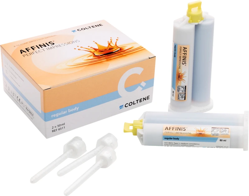 AFFINIS® System 50  Packung  2 x 50 ml Doppelkartusche regular body, 12 Mixing Tips