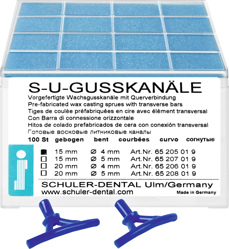 S-U-Gusskanäle  Packung  100 Stück gebogen, 15 mm, Ø 4 mm