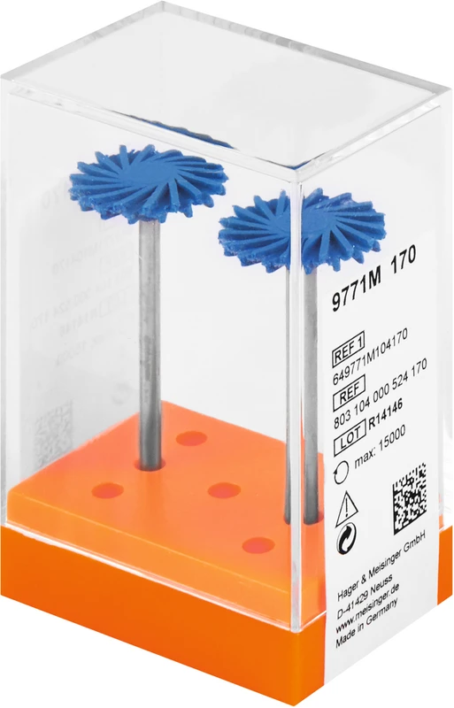 Diamantpolierer 9771  Packung  2 Stück blau mittel, HP, Figur Twist, 1,6 mm, ISO 170