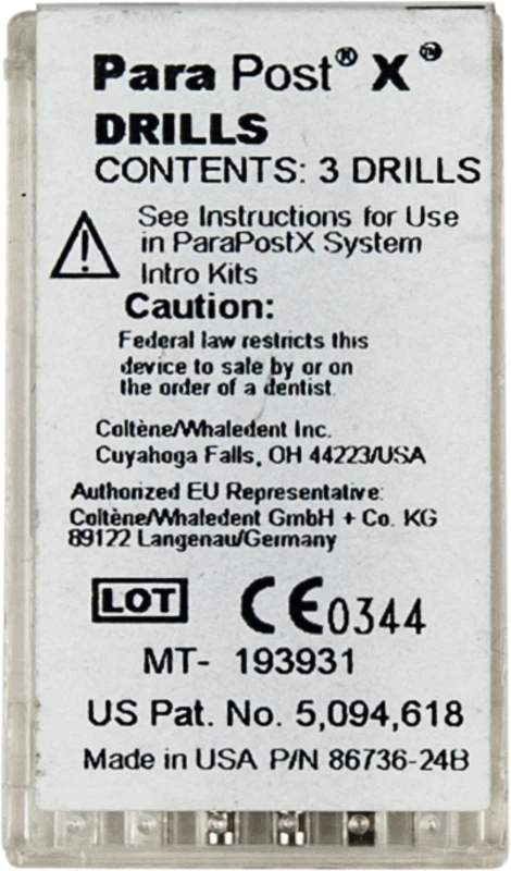 ParaPost® X Bohrer  Nachfüllpackung  3 Stück Ø 1,5 mm, schwarz