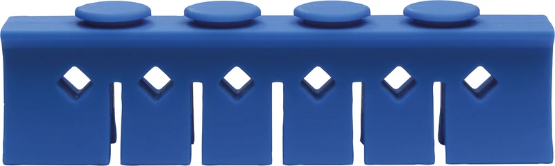 Silikon-Steg Niederhalter  Stück  hellblau, für 6 Instrumente, 3029S+Clip