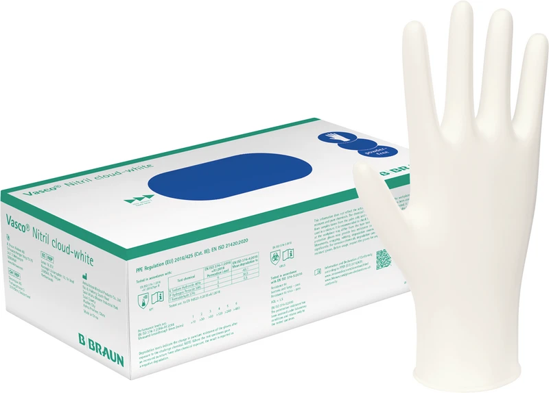 Vasco® Nitril cloud-white  Packung  150 Stück puderfrei, cloud-white, S