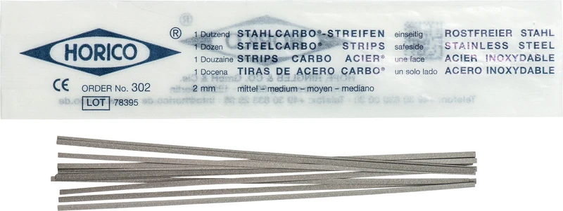 Stahlcarbo® Streifen  Packung  12 Stück, einseitig, 2 mm breit, Stärke 0,1 mm