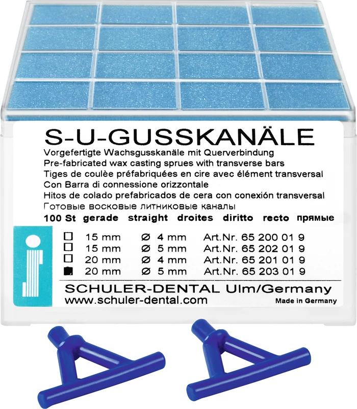 S-U-Gusskanäle  Packung  100 Stück gerade, 20 mm, Ø 5 mm