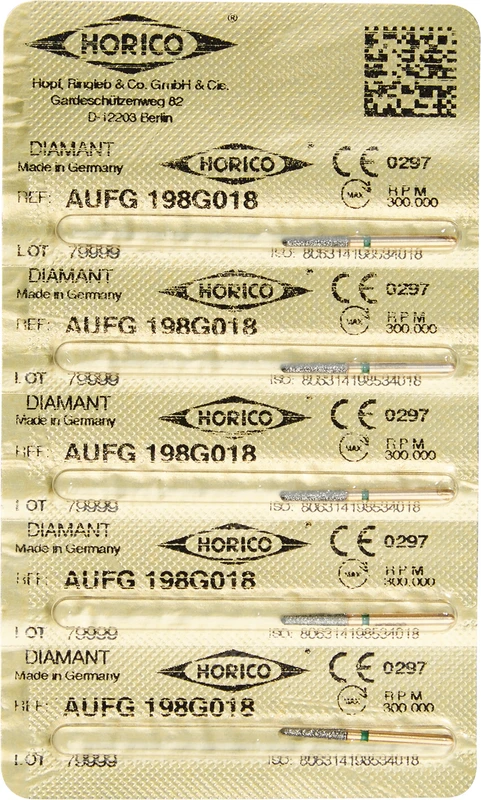 Diamant AuFG 198  Packung  5 Stück grün grob, FG, Figur 198, ISO 018
