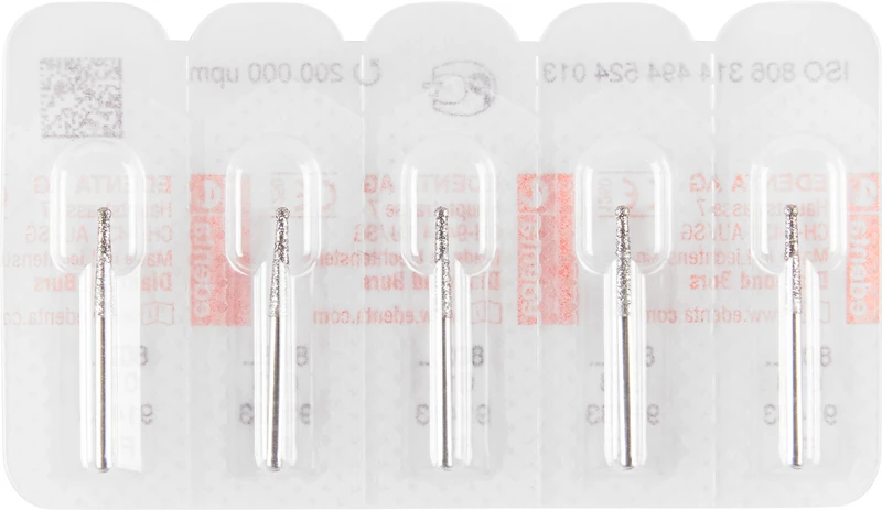 Endobur 802L  Packung  5 Stück Standard, FG, Figur 494 Rund mit Ansatz lang, 10 mm, ISO 013