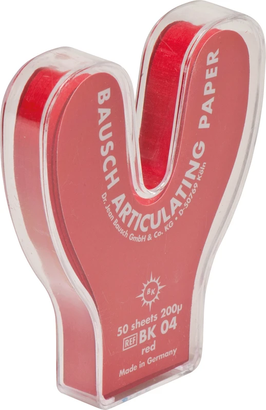 Artikulationspapier 200 µ  Plastik-Spender  50 Stück rot, Hufeisenform, BK 04