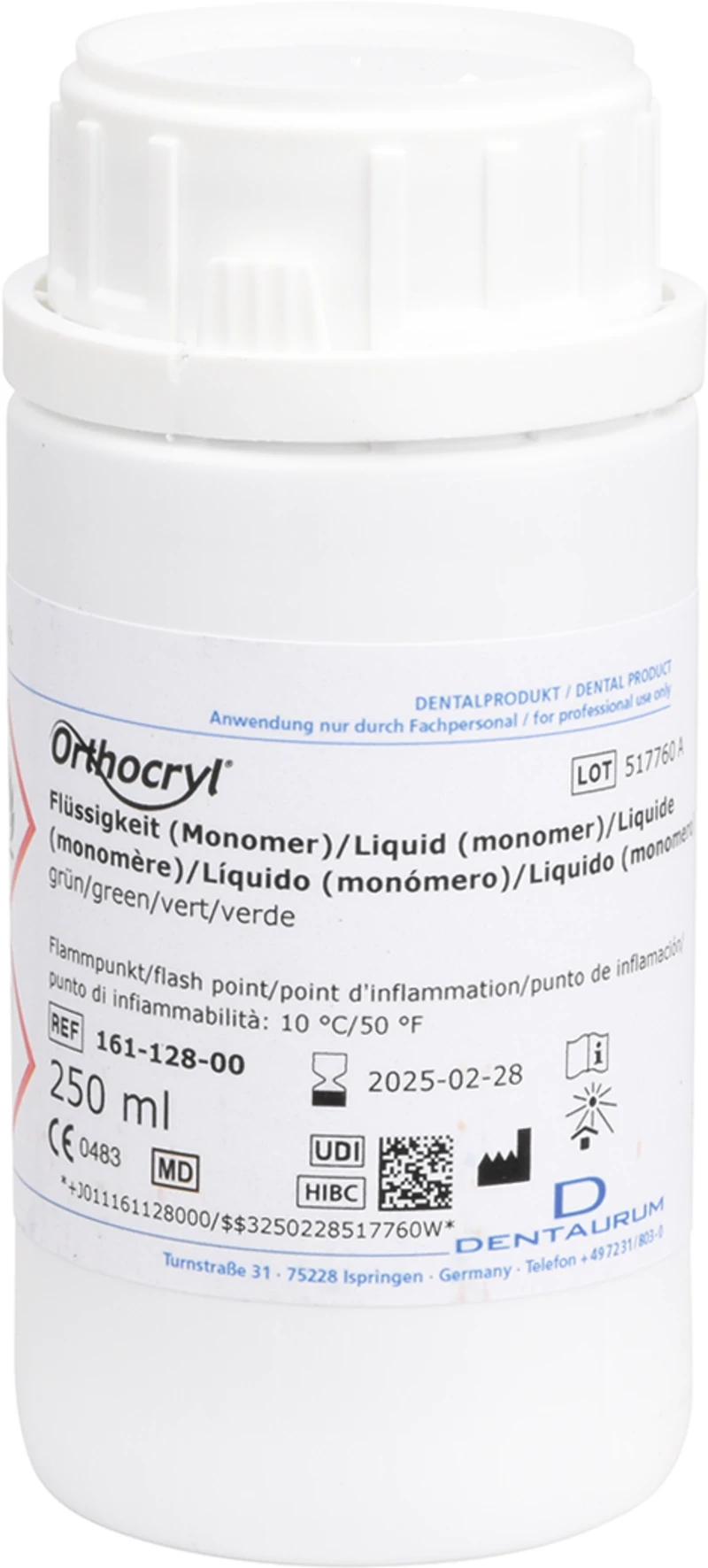 Orthocryl® Flüssigkeit  Flasche  250 ml Flüssigkeit grün