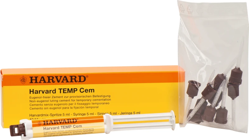 Harvard TEMP Cem  Packung  5 ml Harvardmix-Spritze, 10 Mischkanülen