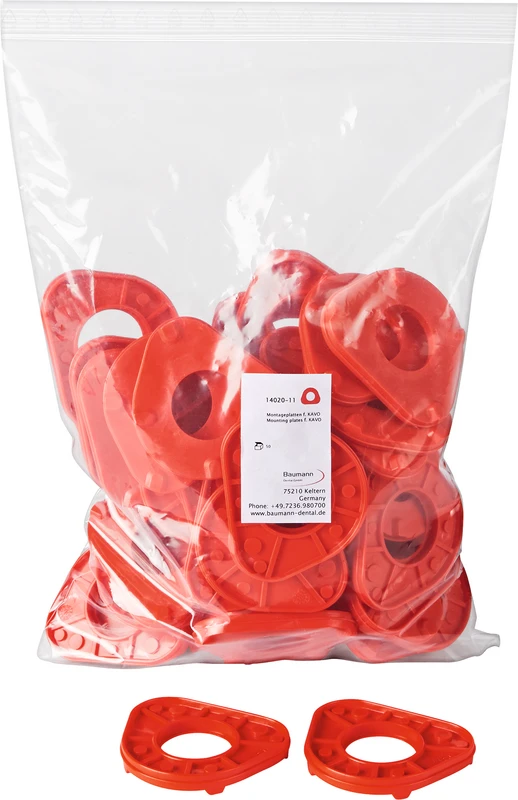 Montageplatten KaVo  Packung  50 Stück, rot