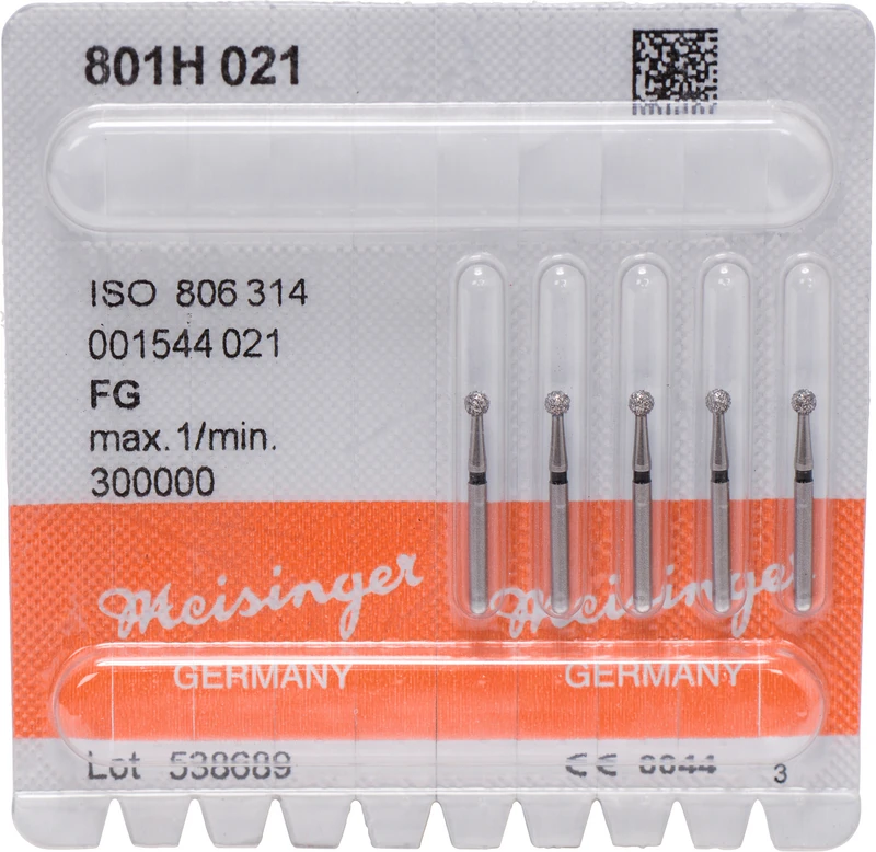 Diamanten 801  Packung  5 Stück schwarz super grob, FG, Figur 001 Rund, ISO 021