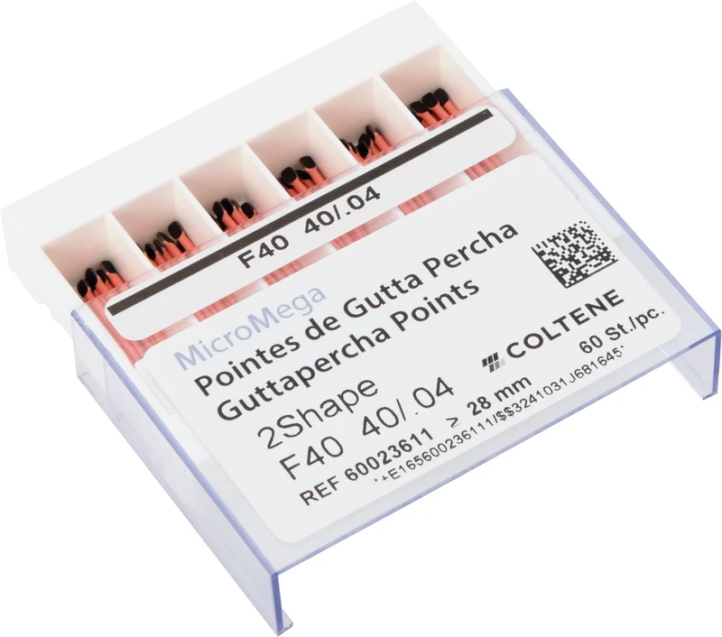 2Shape GP Points  Packung  60 Stück F40, SB, Taper .04, ISO 040