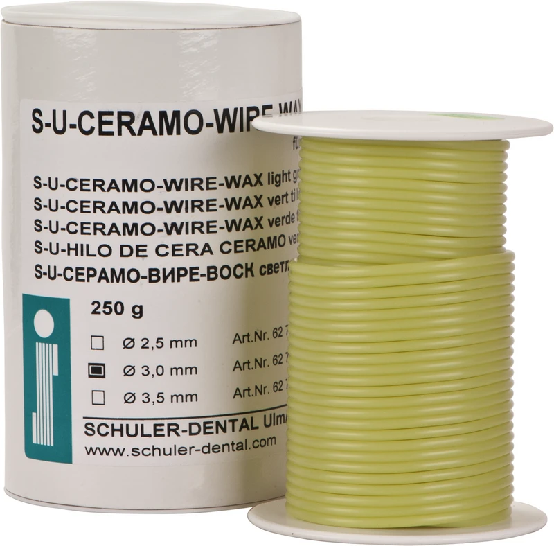 S-U-Ceramo Wire Wax  Rolle  250 g lindgrün, Ø 3 mm