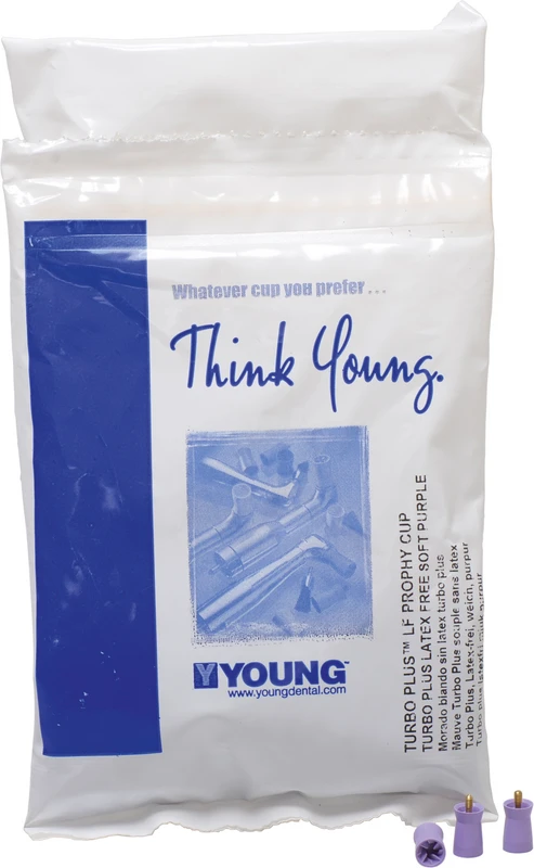 Young Prophylaxekelch Turbo Plus  Packung  144 Stück lila, lang, weich, Screw-Type