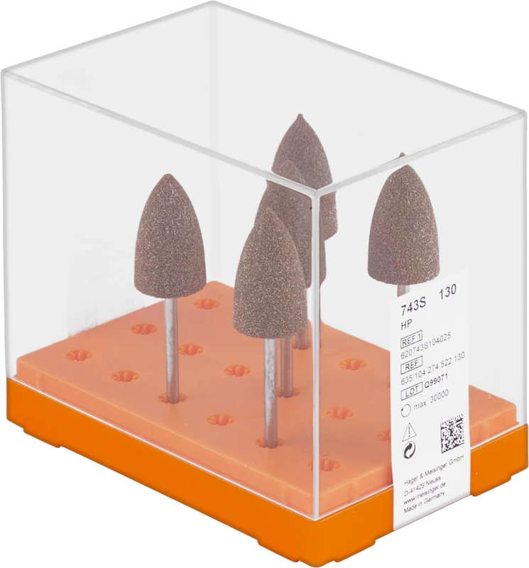 Ausarbeitungssteine 743S  Packung  5 Stück braun mittel, HP, Figur 274, 22 mm, ISO 130