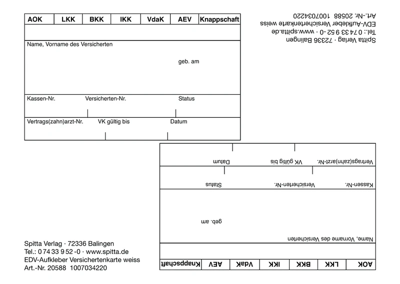EDV-Aufkleber   Packung  100 Stück weiß