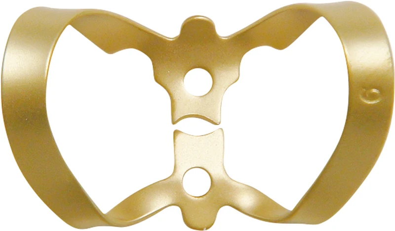 KKD® Kofferdam Klammern triColor Antireflect  Stück  gold matt, Nr. 9, für Anterior, für labiale Karies