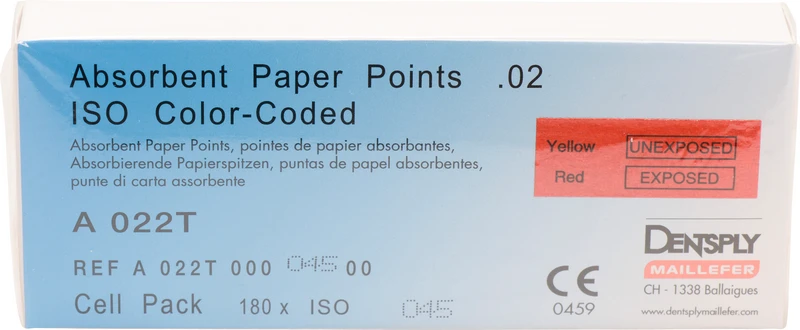 Papierspitzen steril  Packung  180 Stück ISO 045