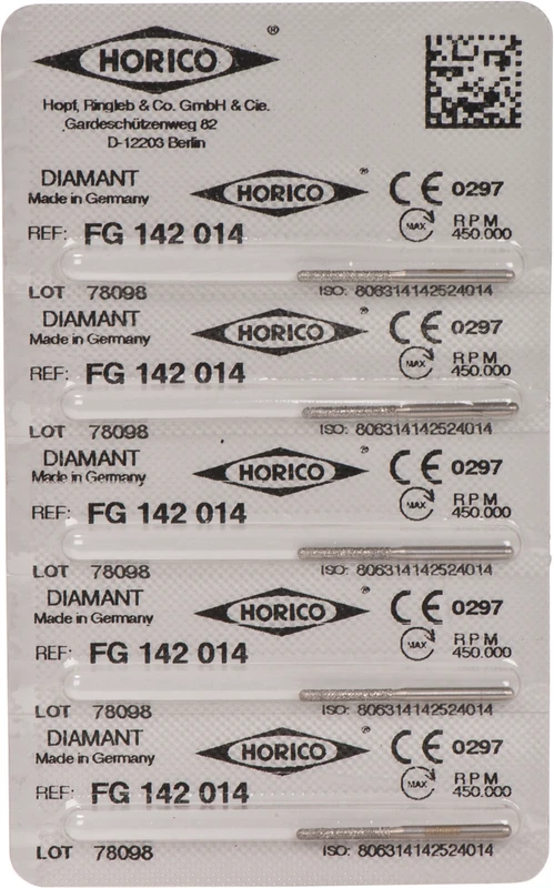 Diamantschleifer 142  Packung  5 Stück FG, Figur 142, 10 mm, ISO 014