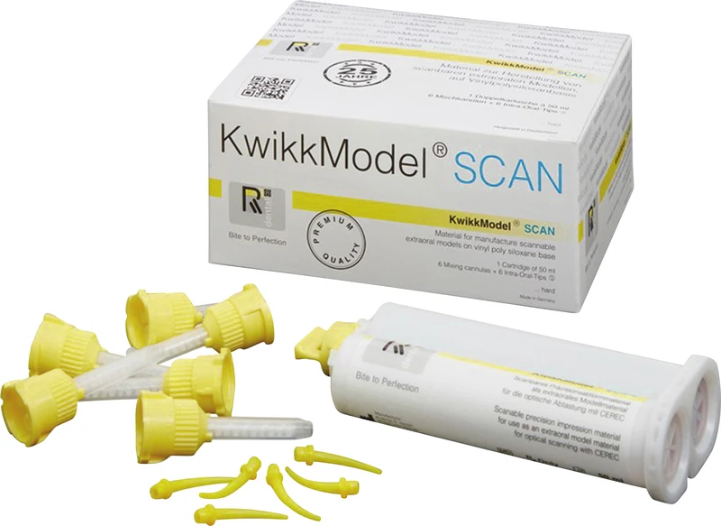 KwikkModel® scan  Systempackung  50 ml Doppelkartusche, 6 Mischkanülen LN, 6 INTRA-ORAL TIPS L