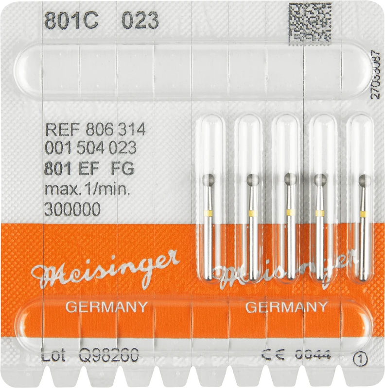 Diamanten 801  Packung  5 Stück gelb extra fein, FG, Figur 001 Rund, ISO 023