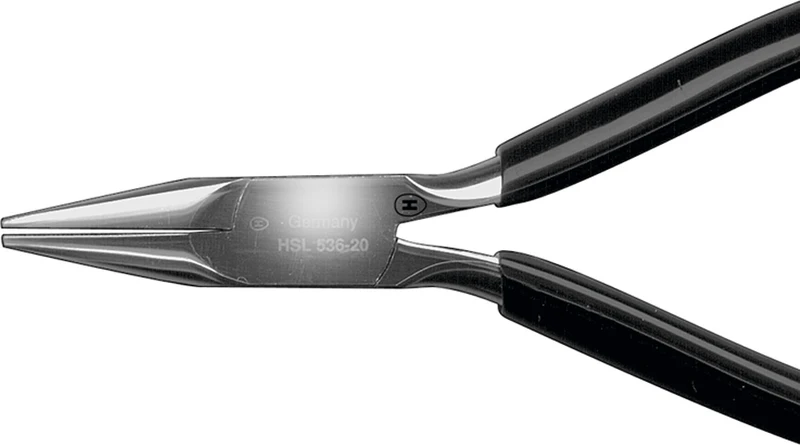 Flachspitzzangen  Stück  HSL 536-20, 135 mm, verchromt, mit schwarzem Plastiküberzug