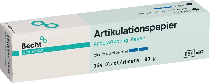 Artikulationspapier   Packung  144 Stück blau, 80µ, gerade